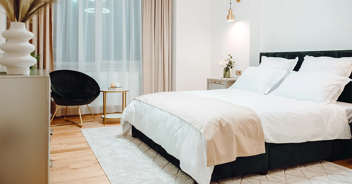 A master bedroom in Premier Inn
