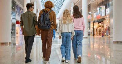 friends enjoy Dubai Summer Surprises at a shopping mall