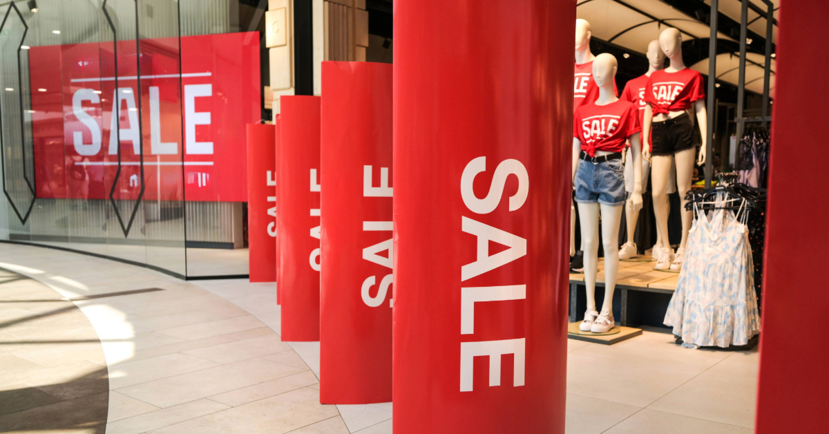 interior of a shop during sale campaign