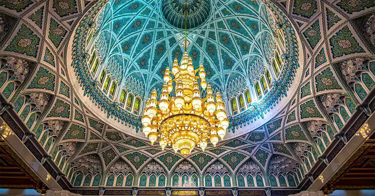  Blue facade of al satwa big mosque, Dubai
