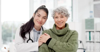 Caring Doctor with woman