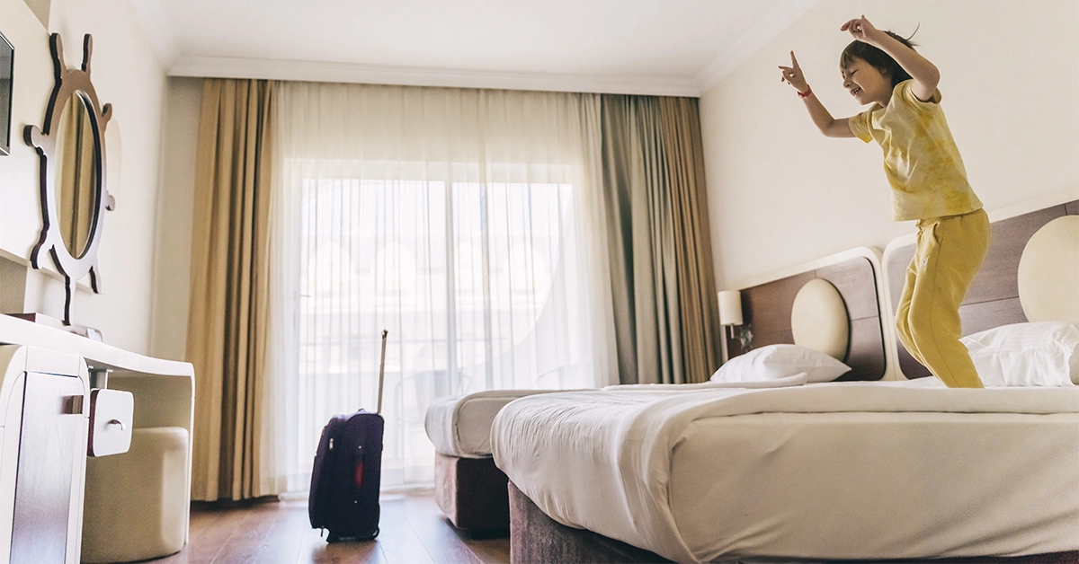 A boy enjoying in a hotel in Ras Al Khaimah, Marjan Island