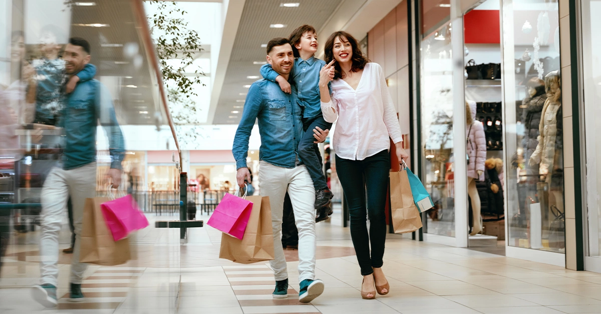 A family shopping in Century Mall, Fujairah