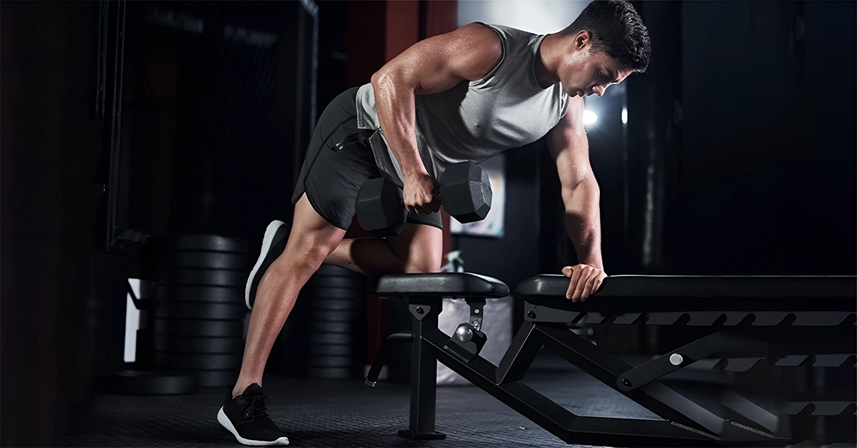 A man working out in the gym