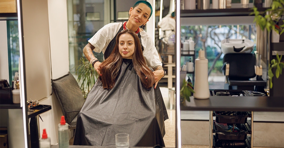 Girl Having a Haircut
