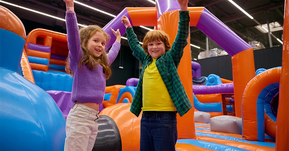 Kids having fun at Air Maniax Adventure Park Dubai