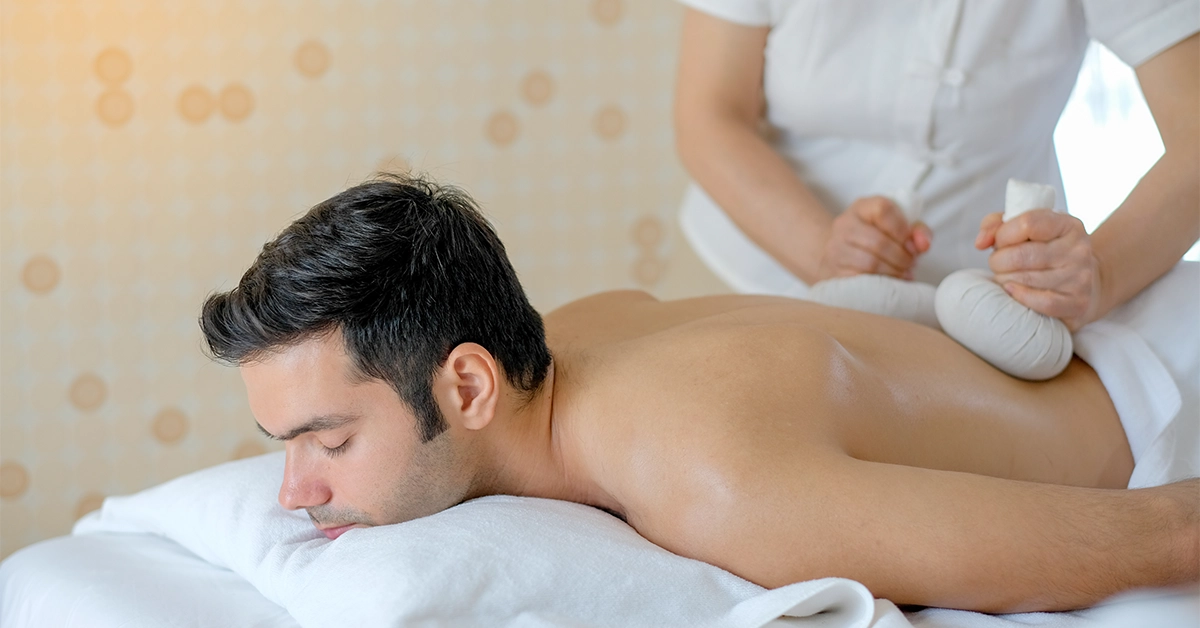 A man enjoying a massage at the best spa in DIP 