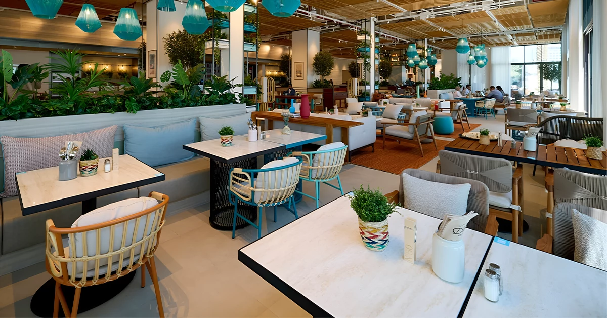 Dining Area at Rove hotel Ras Al Khaimah Marjan Island