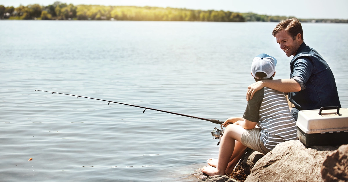 Father and Son on Fishing