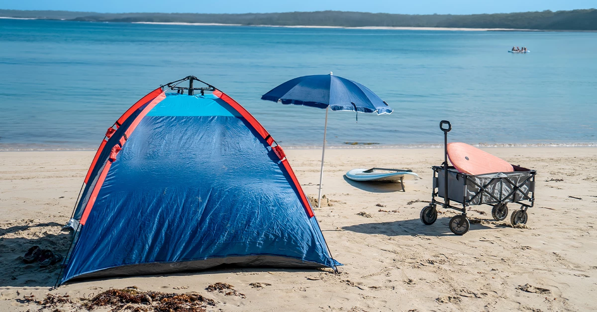 Camping on a beach