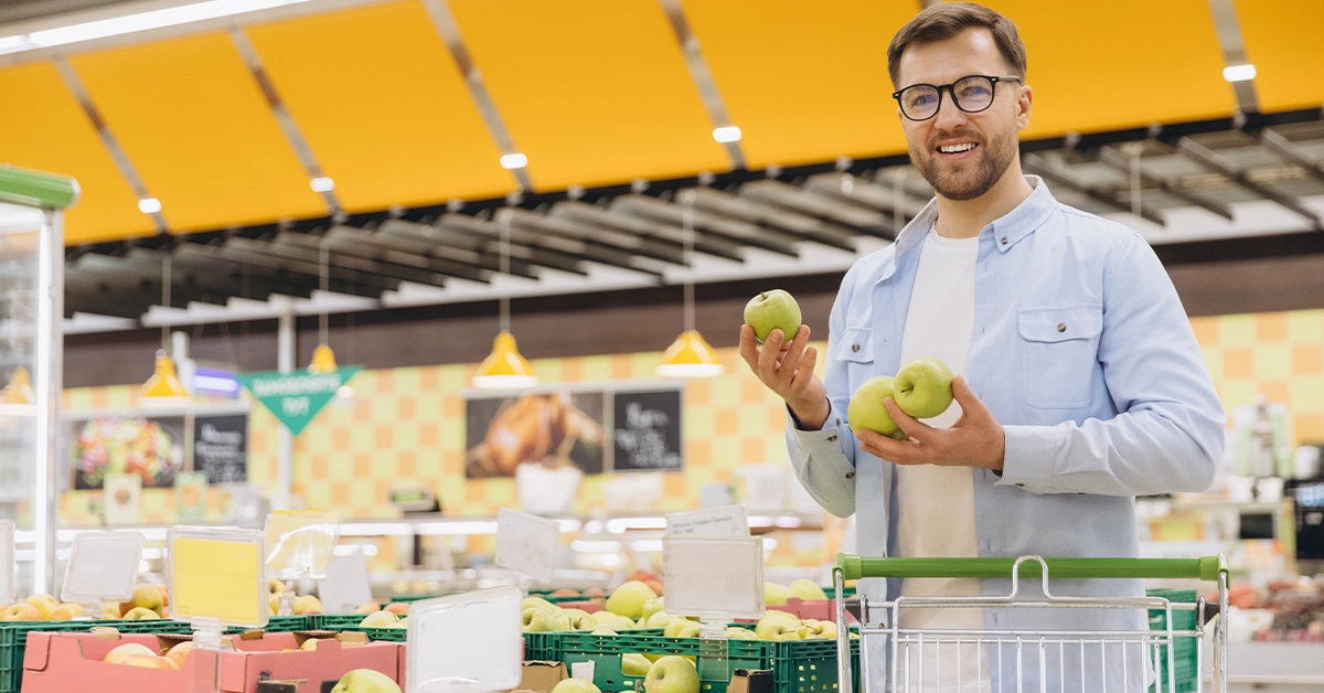 A man shopping at a supermarket in Al Mirgab in Sharjah