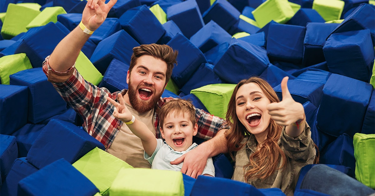 Family having fun at Air Maniax Dubai