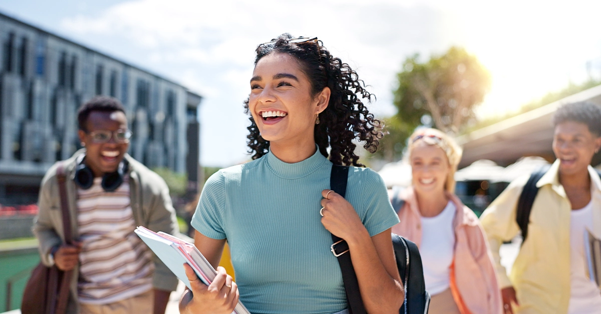 Students in the Amity International School campus
