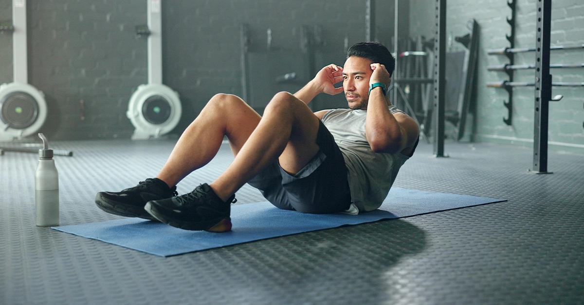 Man training in Muscle Bound Gym, Al Barsha