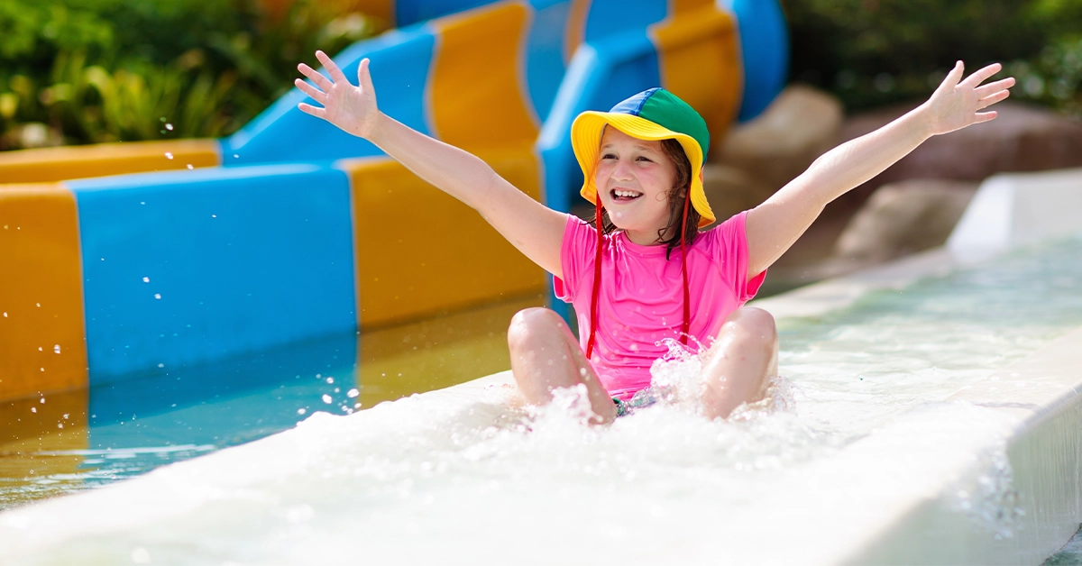 A kid having splashing fun