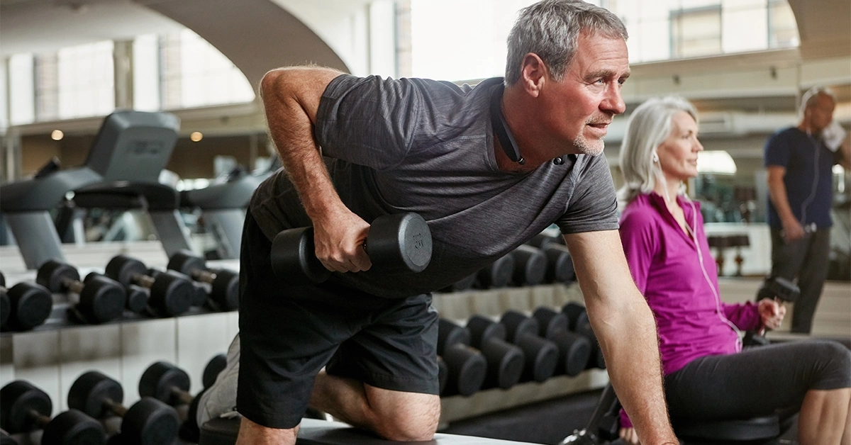 Man working out in an optima gym 