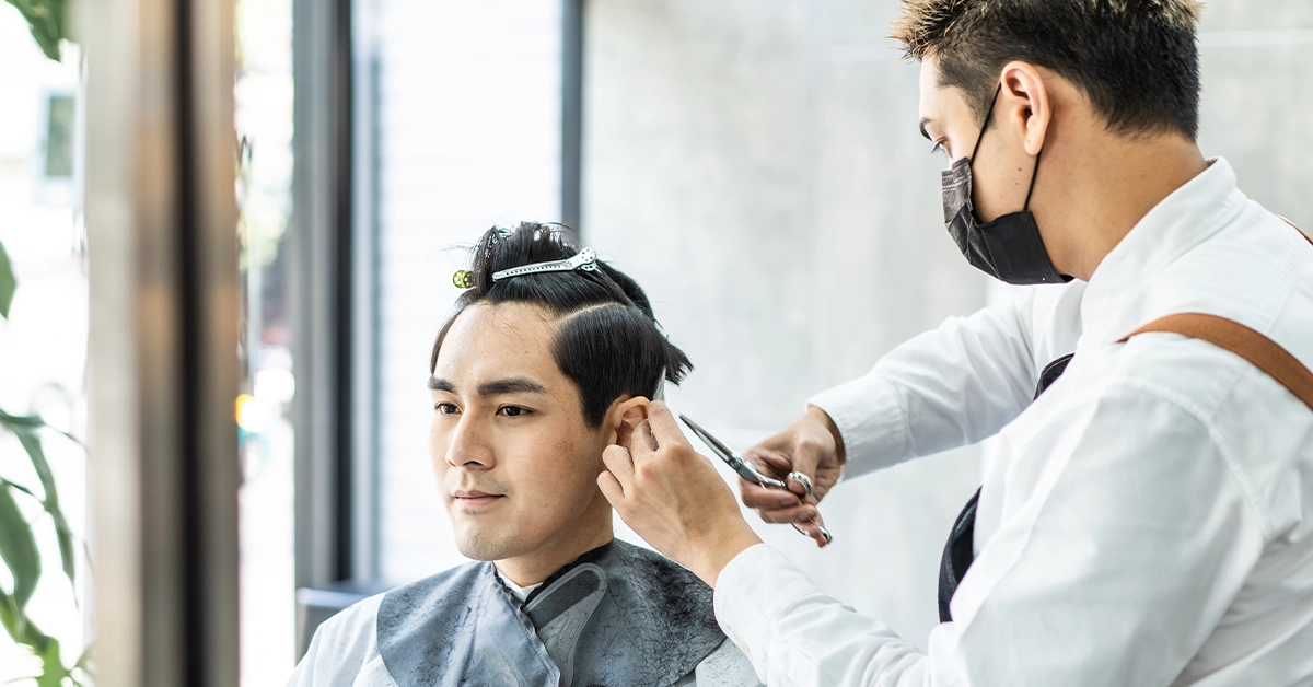 Hairstyling at a gents salon in Deira
