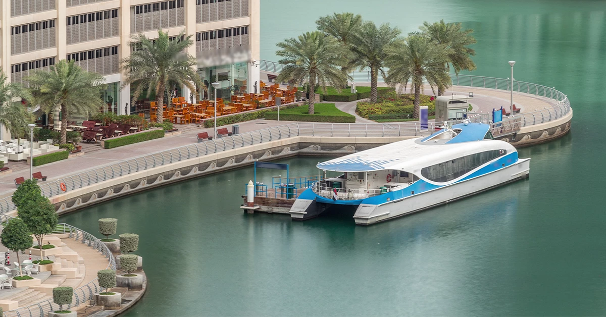 Dubai water taxi at Bluewaters Marine Transport Station