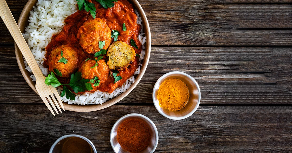 Butter Chicken Curry Balls served at Rang Dubai Mall, Downtown Dubai
