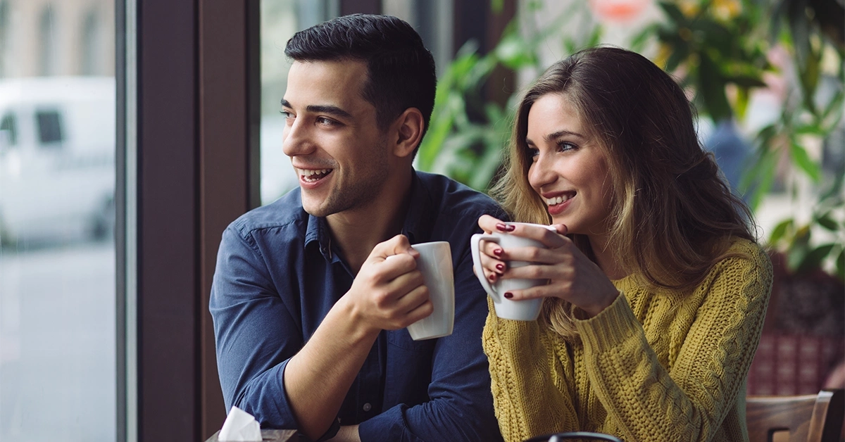 Couple spending a great time at Better Together Cafe in Motor City