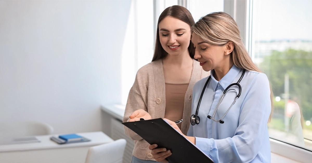 A patient undergoing a routine check-up covered by medical insurance in the UAE