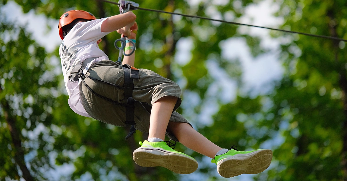 Boy on Zipline