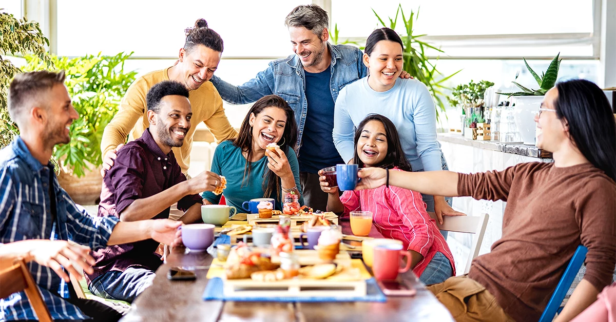 People drinking coffee at one of the top cafes in Oud Metha