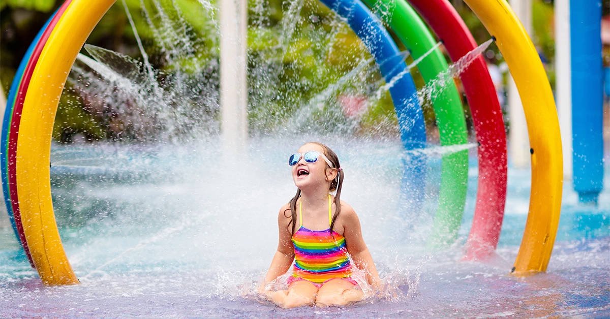 Girl having fun in the Damac Hills Malibu Splash Park