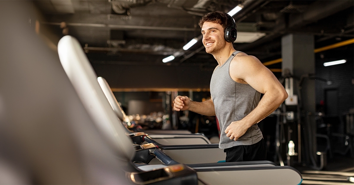 A man at the gym in Mussafah