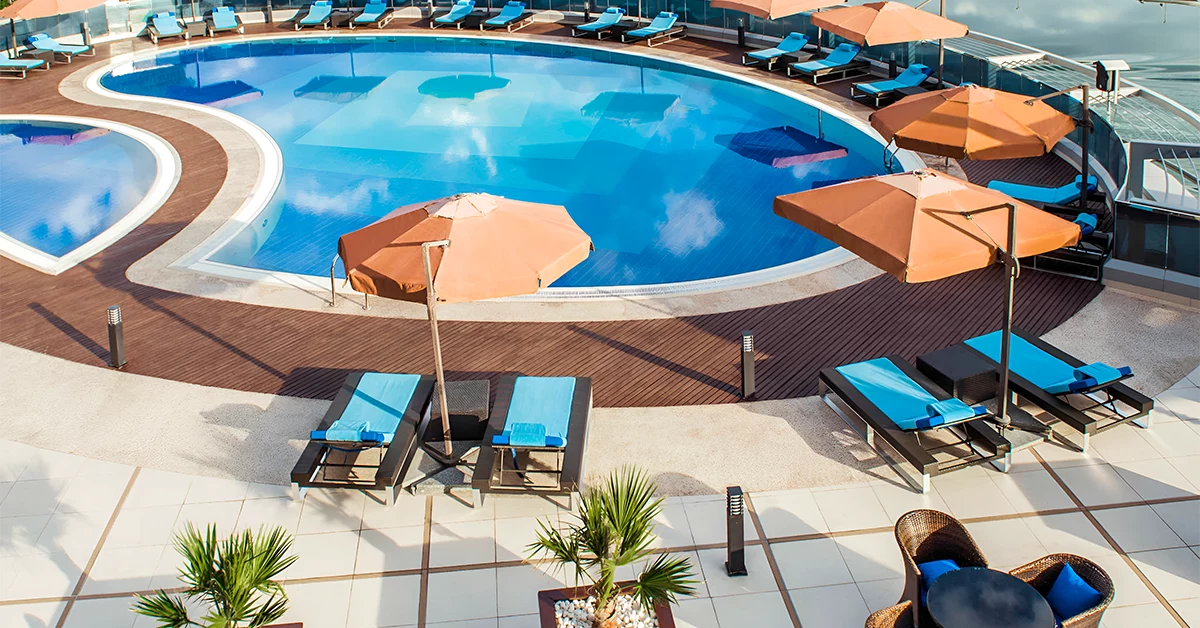 Swimming pool at Novotel Abu Dhabi Gate near Mussafah