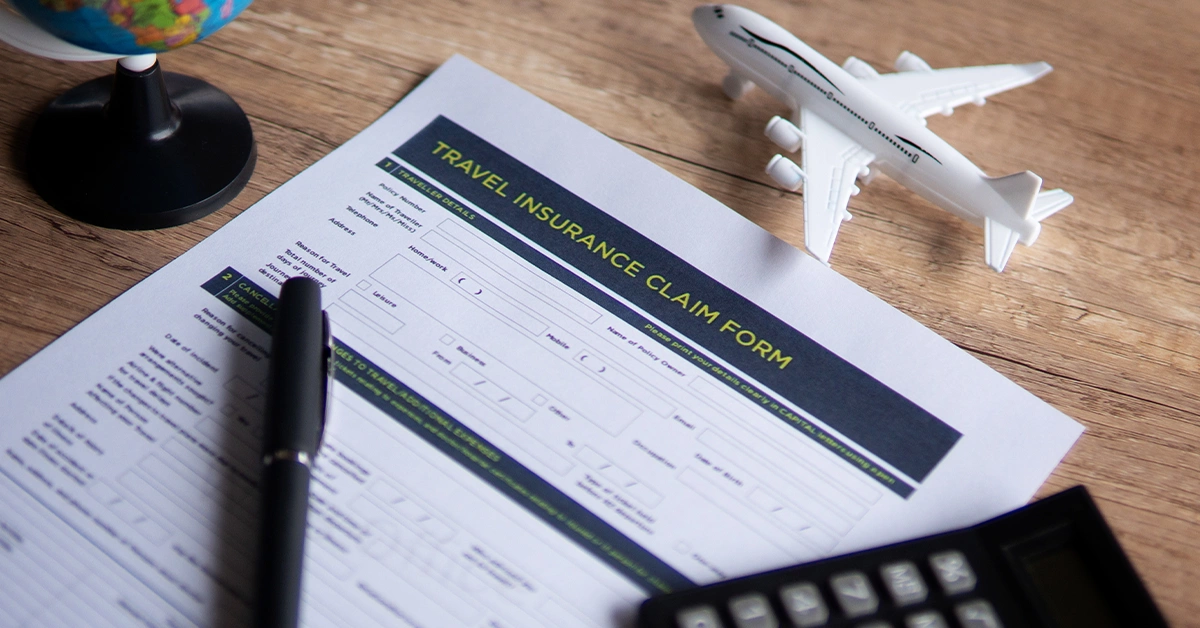 Filling out a claim form to receive benefits of travel insurance in the UAE 