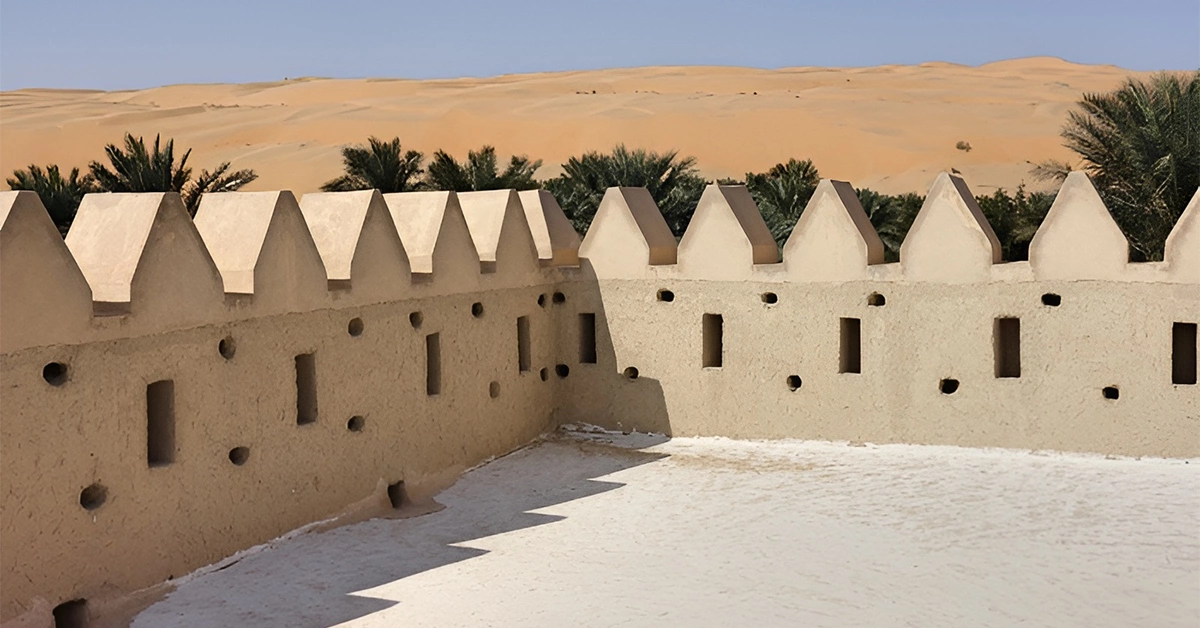 dunes from the rooftop of Dhafeer Fort in Abu Dhabi