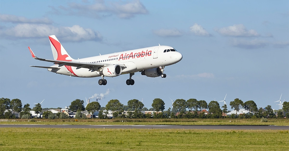 Air Arabia’s modern aircraft transporting passengers to their destination 