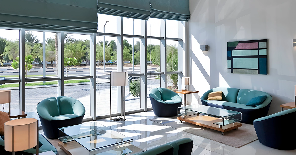 An elegant sitting area at Ibis Abu Dhabi Gate Near Mussafah