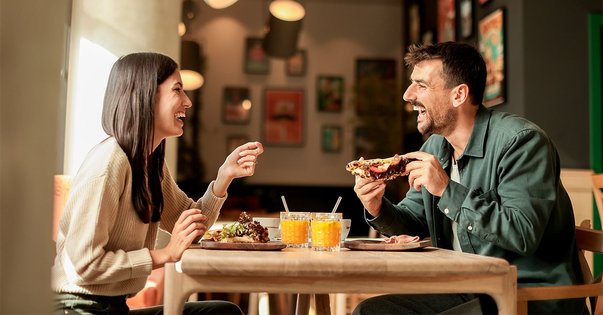 A Couple enjoying brunch at Swingers Dubai