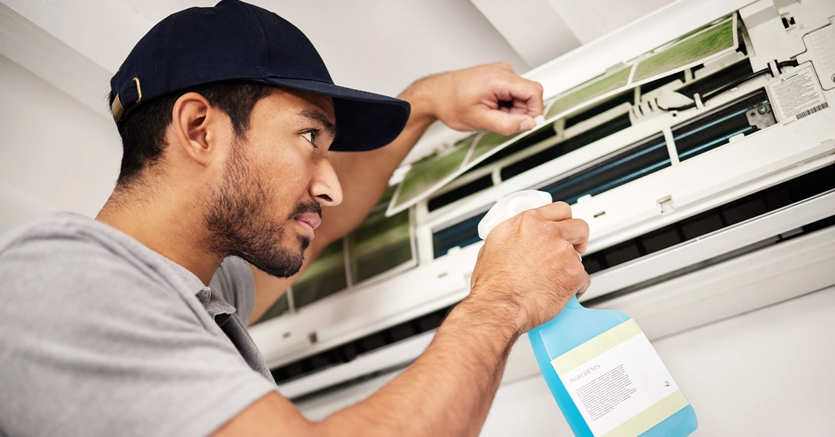 Air conditioner cleaning service at Happy Clean Cleaning and Maintenance Company in Ajman