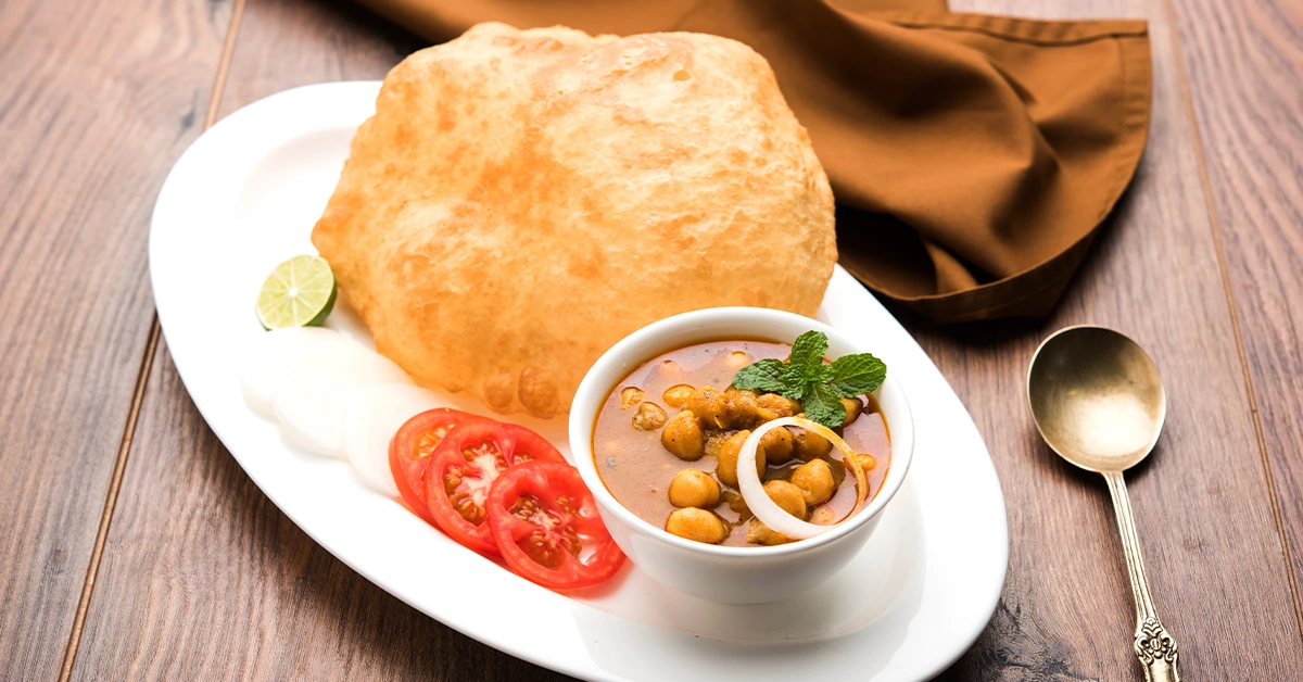 Chole Bhature served at an Indian restaurant in Jumeirah
