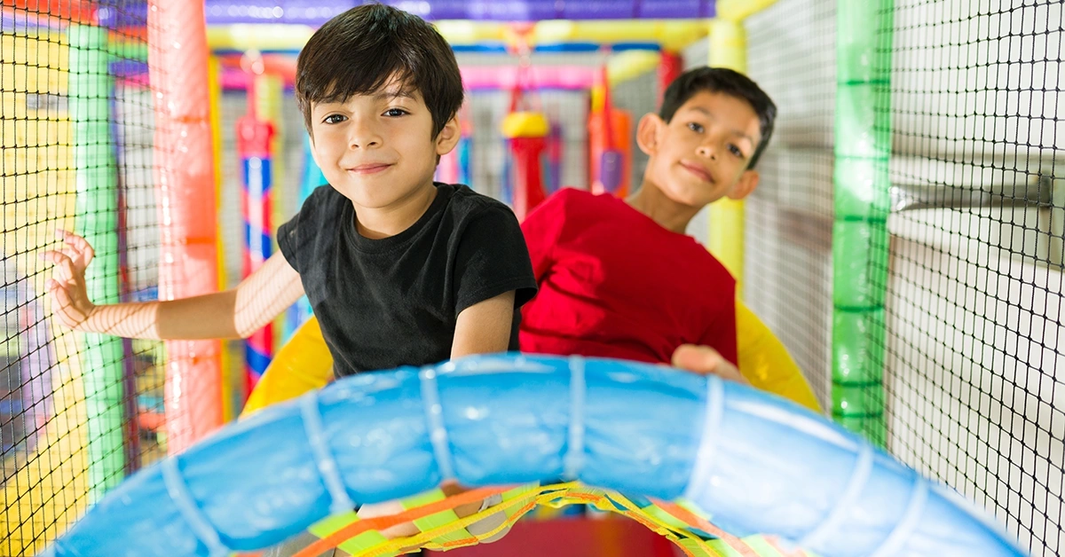 Children having fun in a play area at Fun City
