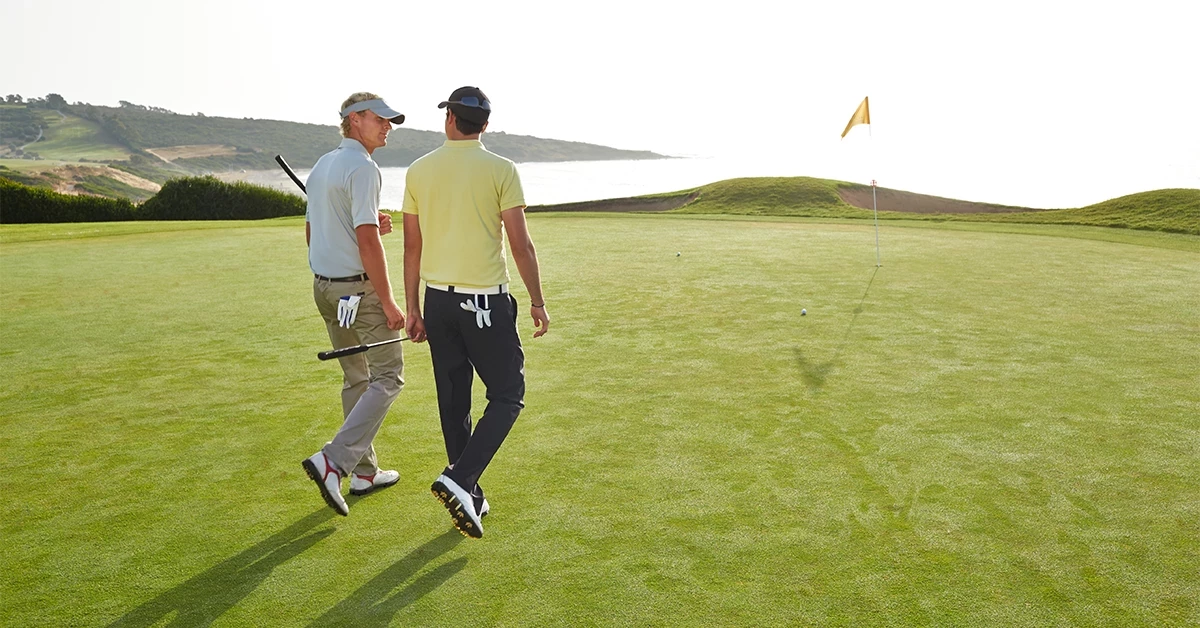 Two men enjoying a golf game