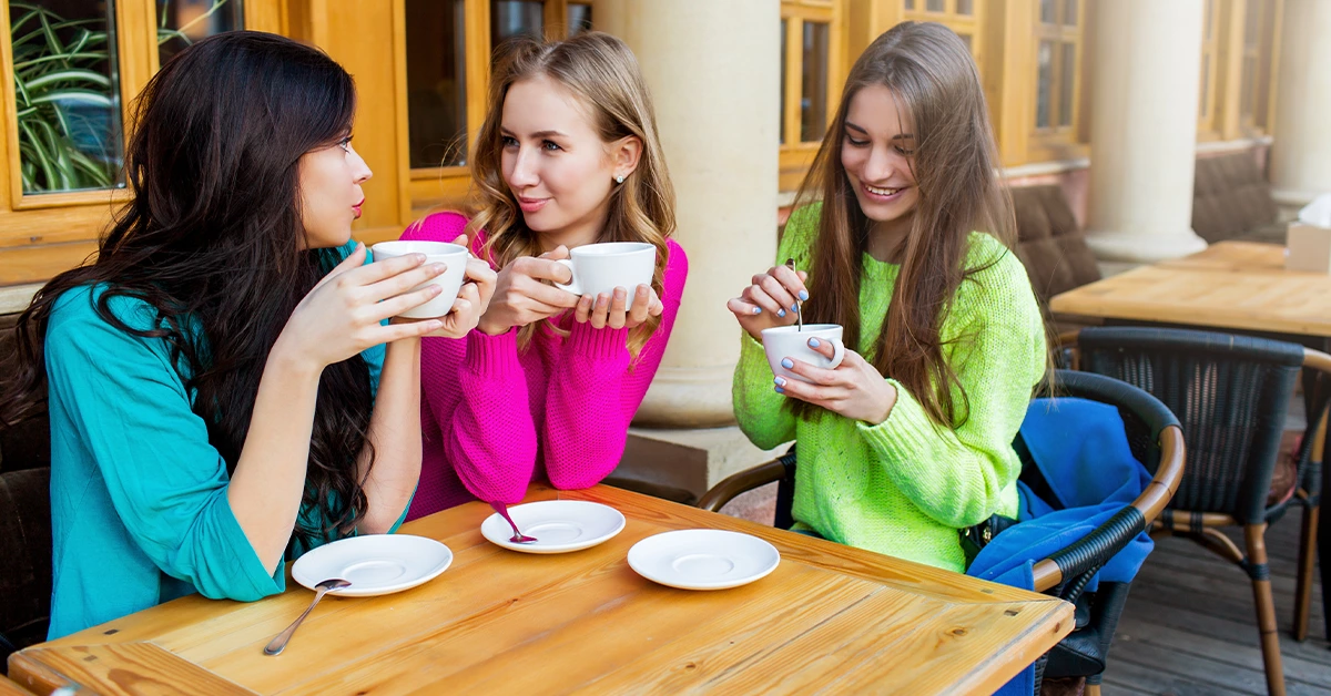 Three friends in a cafe in Motor City