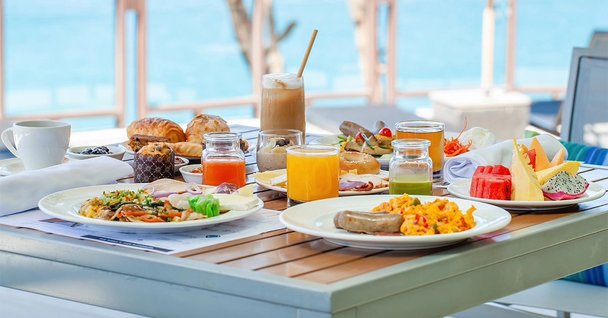 Outdoor beach cafe