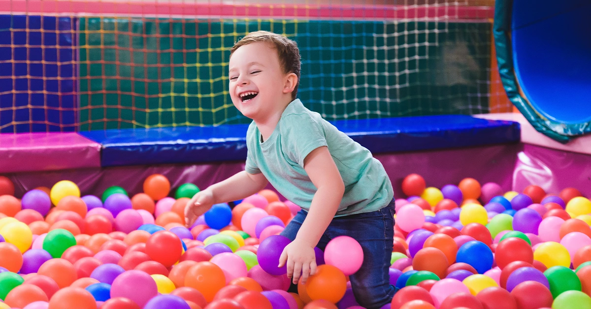 A child at an indoor playground