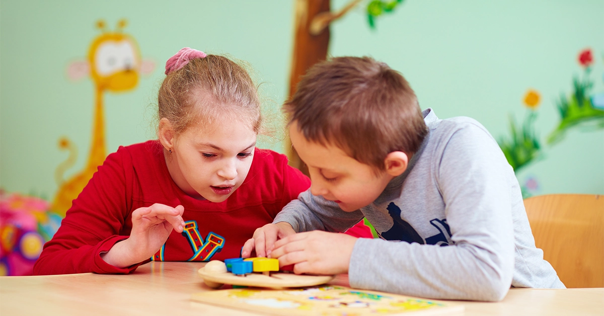 Students with determination playing together