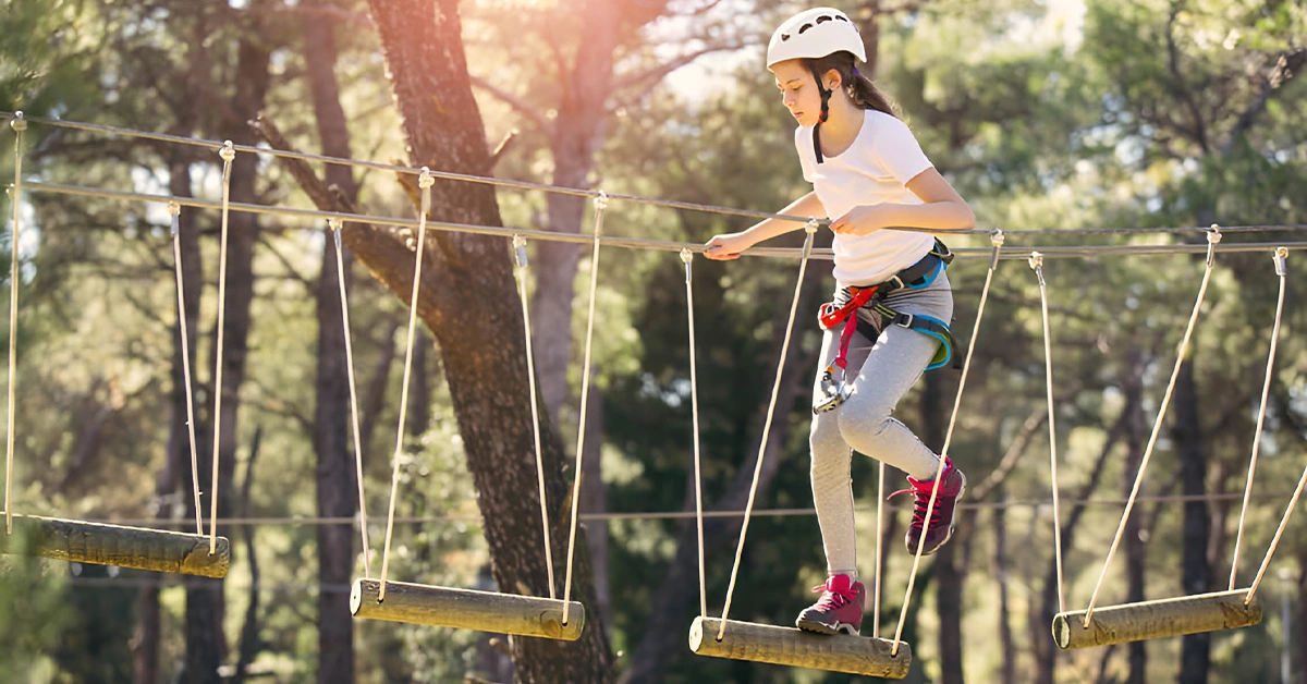 Girl on a Wobble Bridge