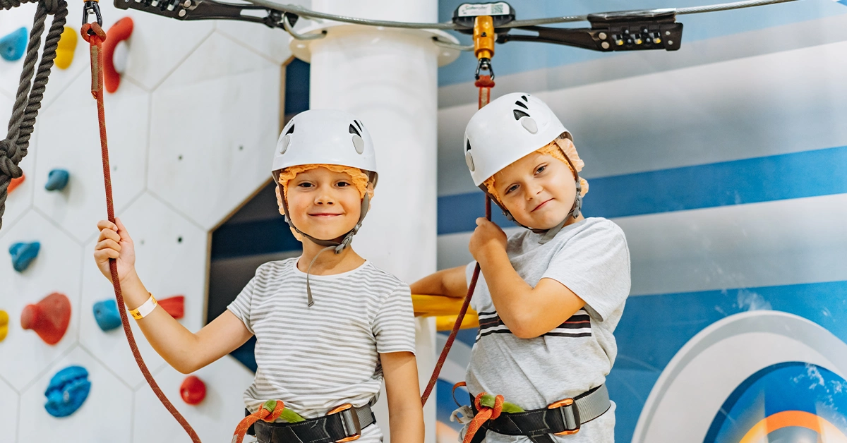 Children enjoying adventurous activities
