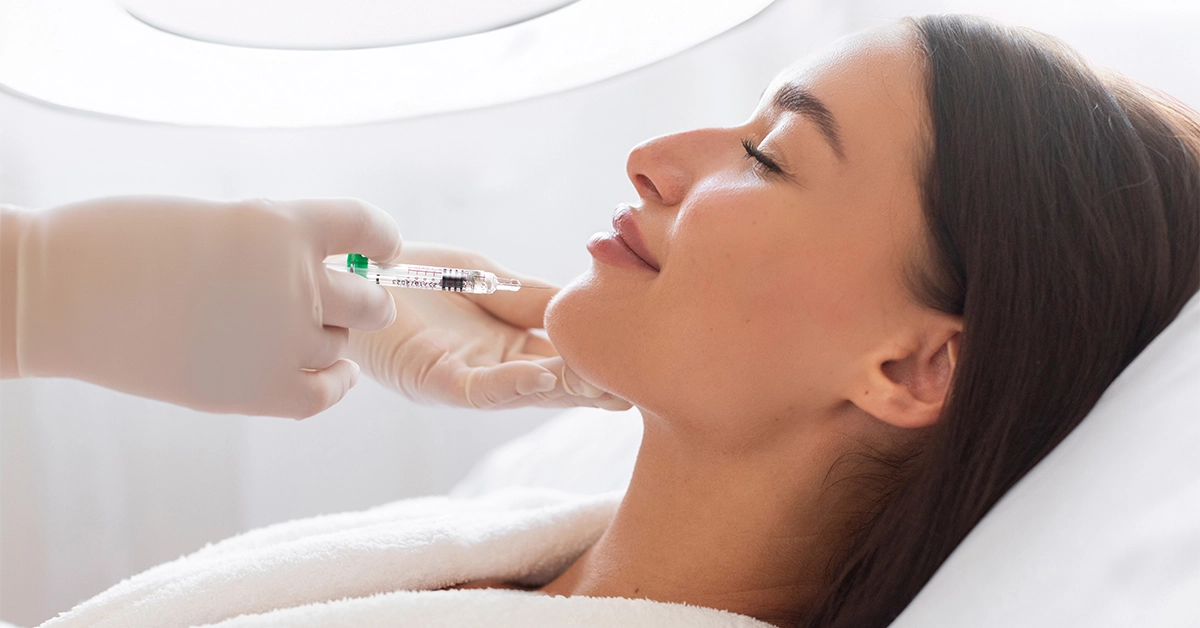 Woman undergoing a cosmetic treatment