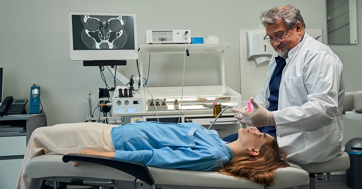 A patient undergoing dental surgery 