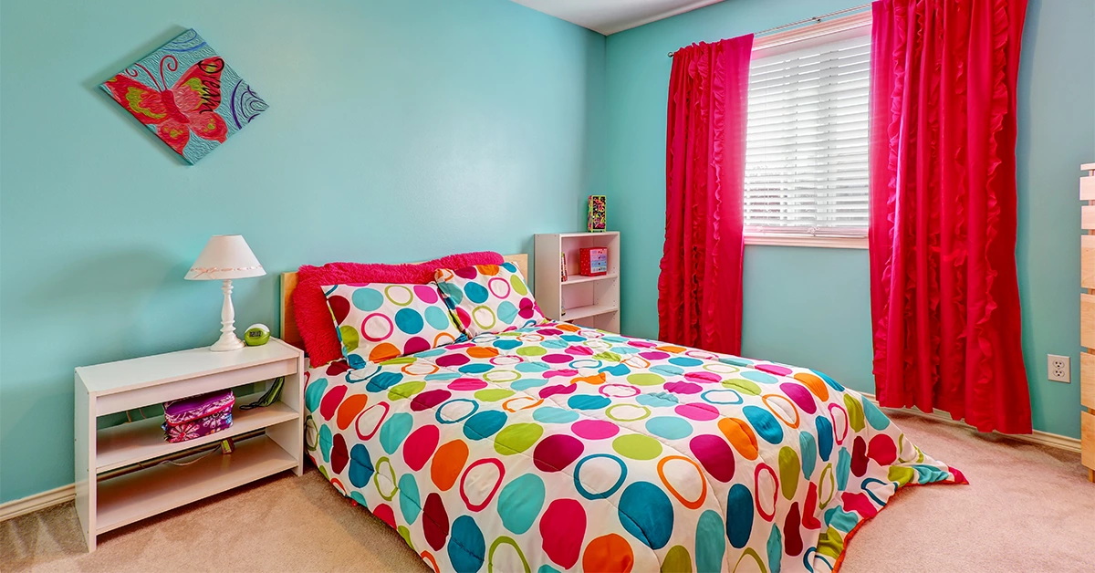 Bright colours are a big no for a home