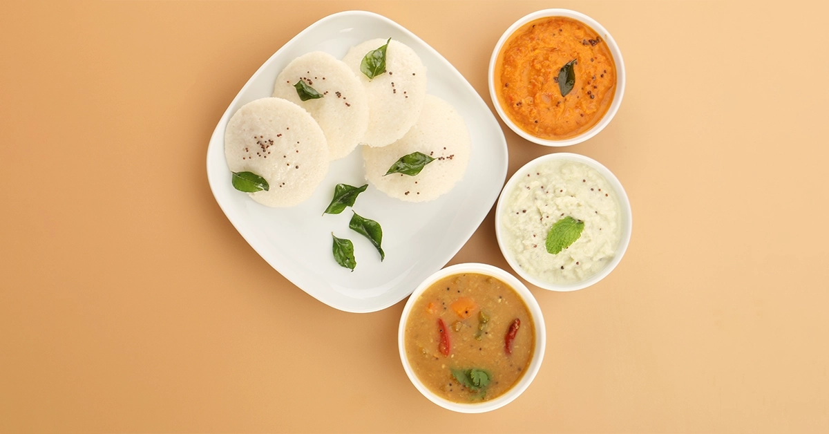 Idly sambhar at Marina View Restaurant