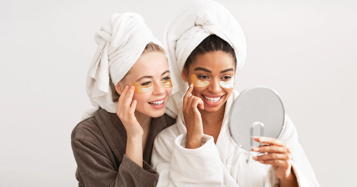 Young ladies happy with a home salon service 